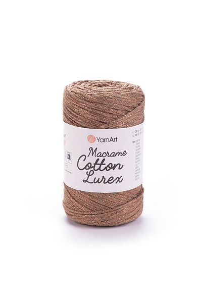 Yarnart Macrame Cotton Lurex - Glitter Macrame Hand Knit Ανοιχτό καφέ-742