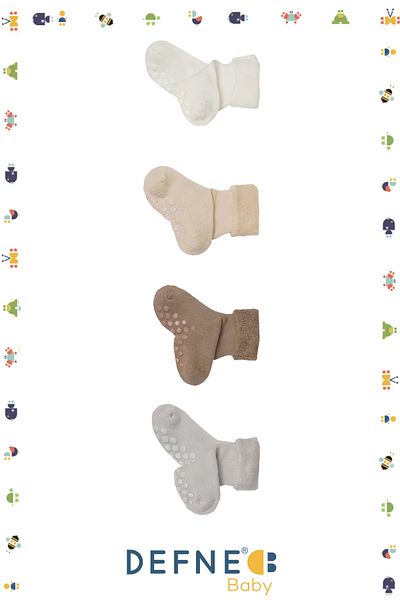 Defne Baby 4 Pairs of Towel Cotton Winter Children's and Baby Socks