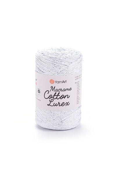 Yarnart Macrame Cotton Lurex - Glitter Macrame Hand Knitted Λευκό-ασημί Glitter-720