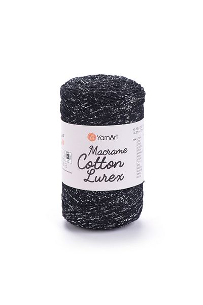 Yarnart Macrame Cotton Lurex - Glitter Macrame Hand Knitted Black-723