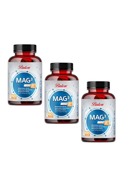 Balen Mag 3 Magnezyum Sitrat & Bisglisinat & Malat 679 Mg 60 Kap. X 3 Adet