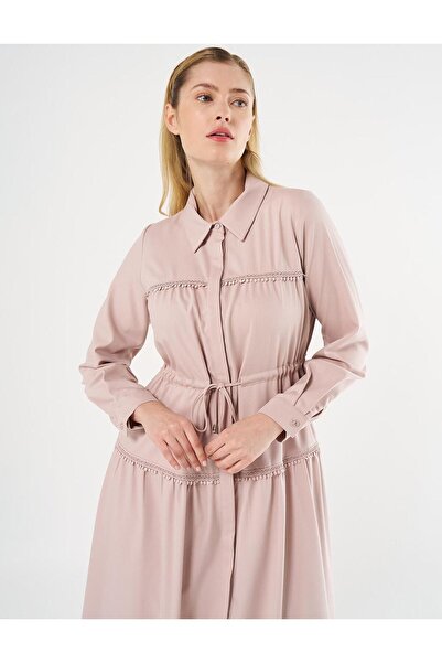 Kayra Powder Maxi Dress - Lace Detail