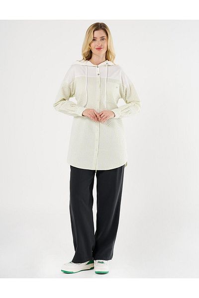 KYR Pistachio Green Hooded Wafer Tunic