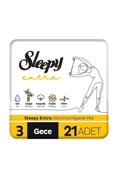 Sleepy Extra Ultra Ince Hijyenik Ped Gece 21 Adet Ped