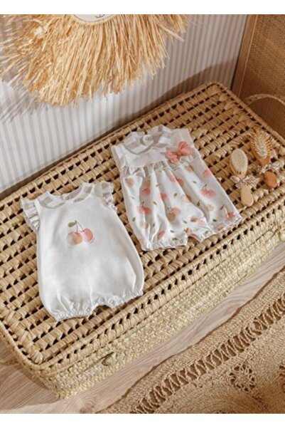 MAYORAL Yenidoğan Kız Kiraz Baskılı 2'li Kısa Tulum