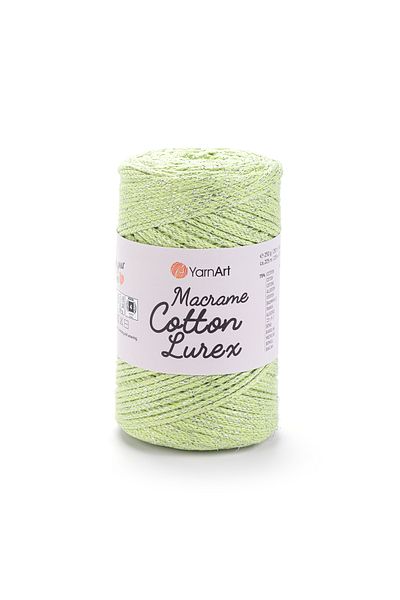 Yarnart Macrame Cotton Lurex - Glitter Macrame Hand Knitted Pistachio Green-726