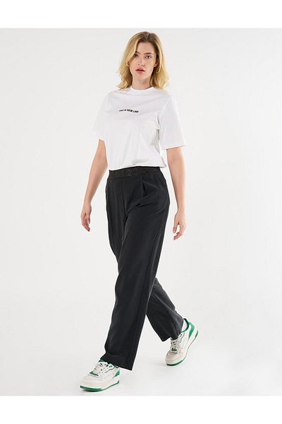 Kayra High Waist Pleated Black Trousers