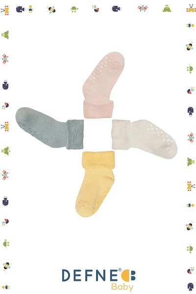 Defne Baby 4 Pairs of Terry Cotton Winter Boys and Baby Socks