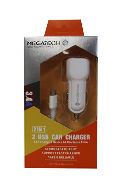 ELBA Elb29 3.4 Siyah 2usb Metal Araç Çakmaklık Şarj Aleti Hızlı Şarj