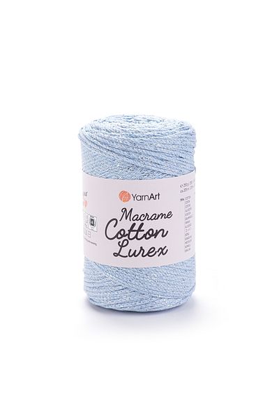 Yarnart Macrame Cotton Lurex - Glitter Macrame Hand Knit Light Blue-729