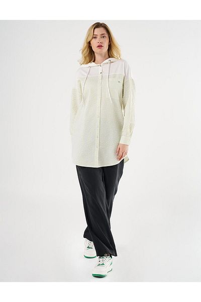KYR Pistachio Green Hooded Wafer Tunic