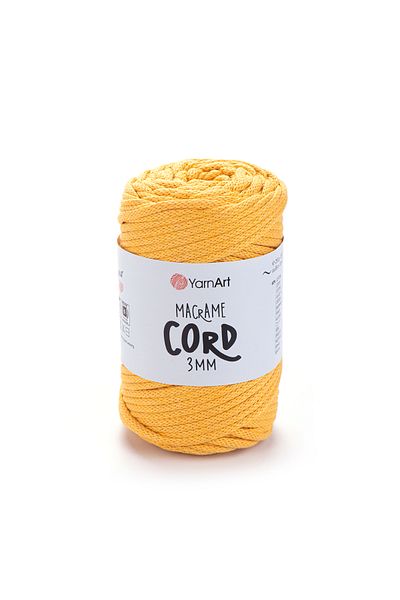 Yarnart Κορδόνι Macrame 3 Mm - Μακραμέ Πλεκτό Χέρι Σχοινί Mustard-764