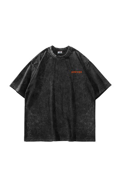 Sekizbiraltı Πλένεται μαύρο Spectrum Printed Oversize Unisex Tshirt
