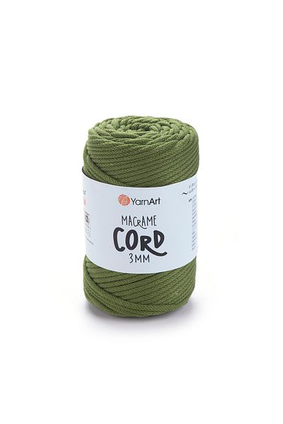 Yarnart Κορδόνι Macrame 3 Mm - Μακραμέ Χειροποίητο Νήμα Πλεξίματος Olive Green-787