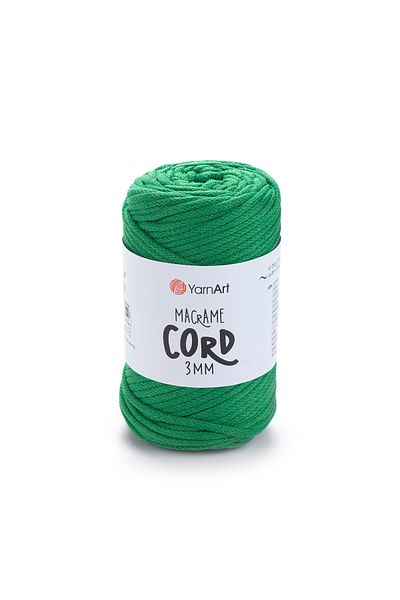Yarnart Κορδόνι Macrame 3 Mm - Μακραμέ Χειροποίητο Πλεκτό Σχοινί Σκούρο Πράσινο-759