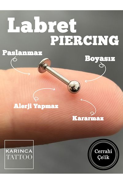Karınca Piercing High Quality Surgical Steel 8 mm Labret Ear Lip Conch Nose Helix Tragus Piercing