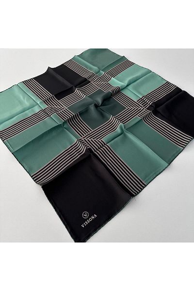 Vissona Πράσινο μεταξωτό μαντήλι Twill - IPK4105