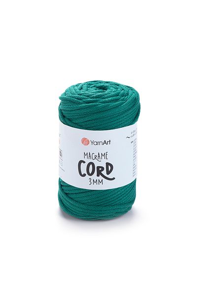 Yarnart Κορδόνι Macrame 3 Mm - Μακραμέ Χειροποίητο Νήμα Πλεκτομηχανής Petrol Green-783