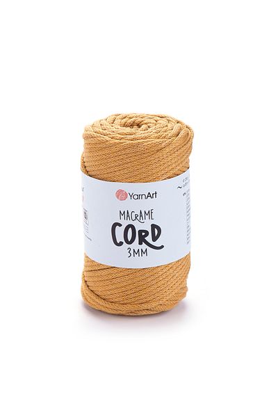 Yarnart Κορδόνι Macrame 3 Mm - Μακραμέ Πλεκτό Χέρι Σχοινί Mustard-796