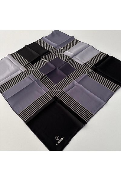 Vissona Μεταξωτό κασκόλ Γκρι Twill - IPK4106