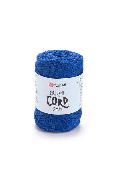 Yarnart Κορδόνι Macrame 3 Mm - Μακραμέ Χειροποίητο Πλεκτό Σχοινί Saks Blue-772