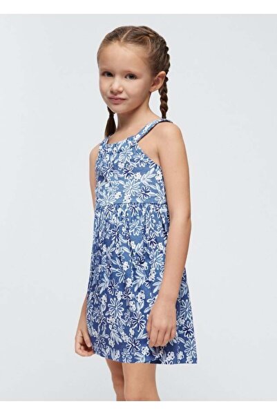MAYORAL Kız Çocuk Çiçek Baskılı Halter Yaka Elbise