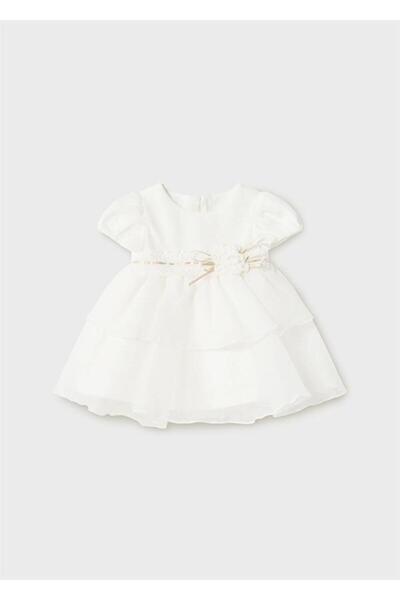 MAYORAL Yenidoğan Kız Çiçek Detaylı Tüllü Elbise
