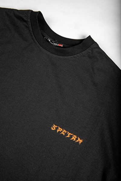 Sekizbiraltı Unisex Black Oversize Spectrum Printed T-shirt