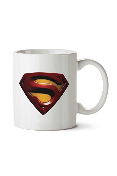 ART HEDİYE Superman Logo Two Sides Printed Mug Cup