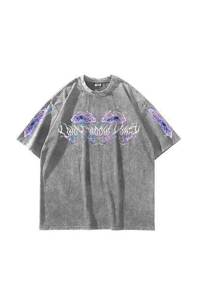 Sekizbiraltı Πλένεται λευκό Eternal Text Printed Oversize Unisex Tshirt