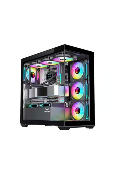 Thermo علبة كمبيوتر ألعاب ATX Mid Tower من الزجاج المقسّى TC4000 - أسود