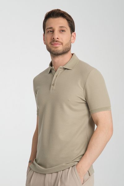 Frappoli Ανδρικό μπλουζάκι με λαιμόκοψη Walfer Slim Fit Polo - 100% βαμβάκι, ύφασμα χωρίς τράβηγμα, βιζόν