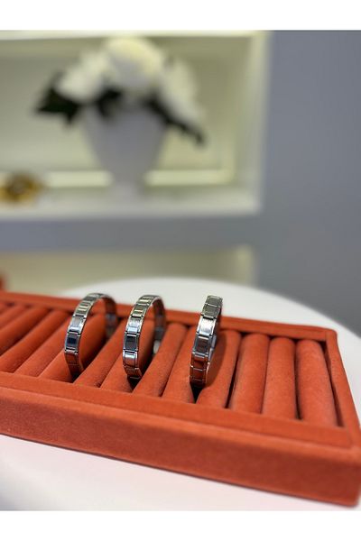 RENGARENG Silver Steel Bracelet with Italian Charm Written