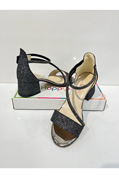 BUTİKHAPPYKİDS Pantofi de seara pentru fete, snur platinat la glezna, pantofi...