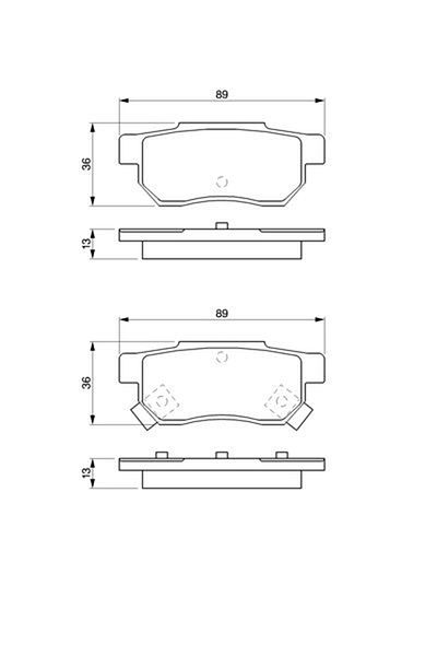 Bosch Honda Civic 92-00 / Jazz / City 04-07 Model - Rear Brake Pad