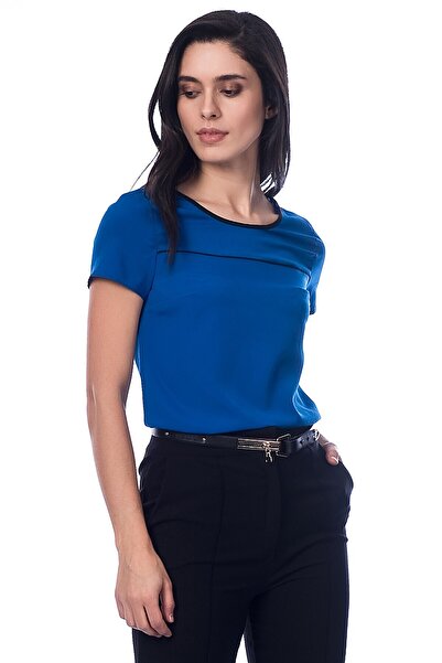 Cotton Mood 107-cm-0074-2370 Black Piping Front Blouse Saks