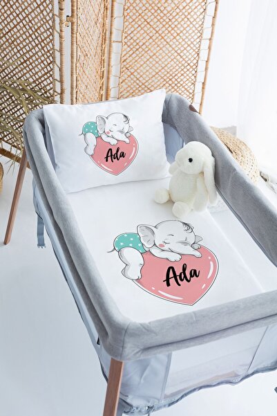 Lilabio %100 Pamuk Isme Özel Isimli 70x120 Park Yatak Nevresim Takımı Sevimli...