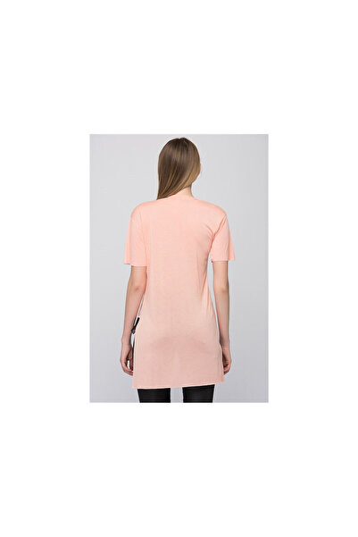 Cotton Mood 8101001 Keep Calm Printed Left Neck Cutout Short Sleeve Tunic Pudra