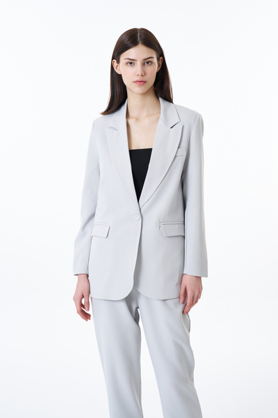 Quzu Blazer Ceket Açık Gri