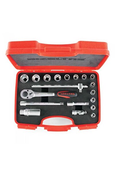 İzeltaş Iseltas 1110006019   Six Corner Socket Wrench Set 3/8" 19 Pieces