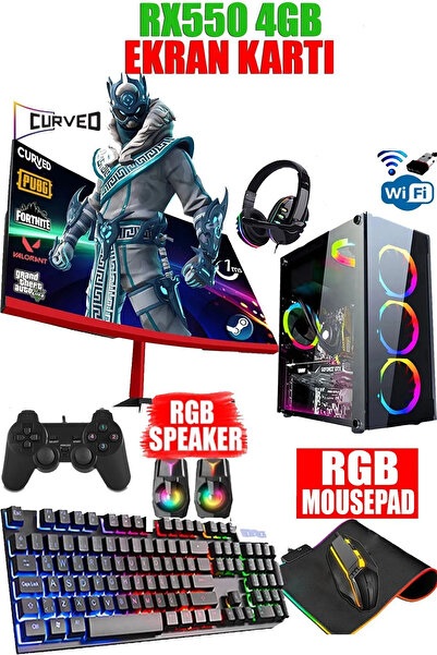 Dmc N91x (PUBG MOBİL,GTA5) I5 3470,16gb Ram,256gb Ssd 500gb Hdd,4gb Rx550,23.8"oyuncu Bilgisayarı