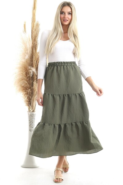 Cotton Mood 20343466 Sunshine Buy Elastic Gypsy Skirt Khaki