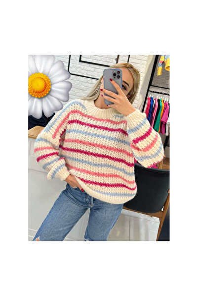 Cotton Mood 22436389 Knitwear Colored Sweater Ecru Blue