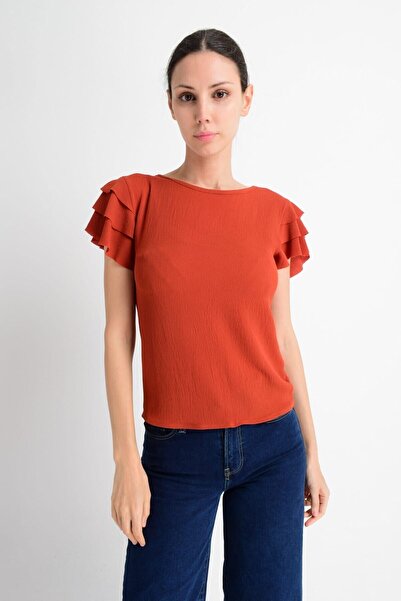 Cotton Mood 8052201 بلوزة كوبي بأكمام قصيرة مكشكشة KIREMIT