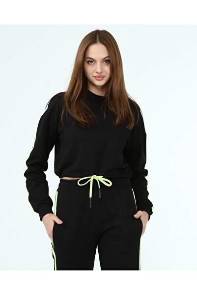 Cotton Mood 22033931 Two-Thread Side Stripe Sweat+Pocket Pants. Binary Taikm Black