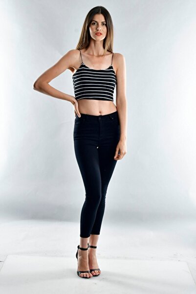 Cotton Mood 20071973 قميص داخلي بحمالات من القماش باللونين الأسود والأبيض