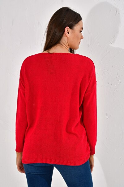 Cotton Mood 20026175 Knitwear Single Pocket Blouse Red