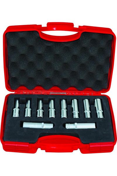 İzeltaş İzeltaş 1/2" 10 Pieces Six Corner Deep Socket Wrench Set 1108006010