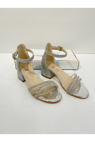 BUTİKHAPPYKİDS Pantofi de rochie de seara pentru fete Argintiu Piatra 3 dungi Mezunitare-Nunta Tocuri Pantofi de rochie de seara pentru fete