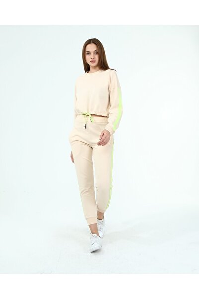 Cotton Mood 22033931 Two-Thread Side Stripe Sweat+Pocket Pants. Double Taikm Bej